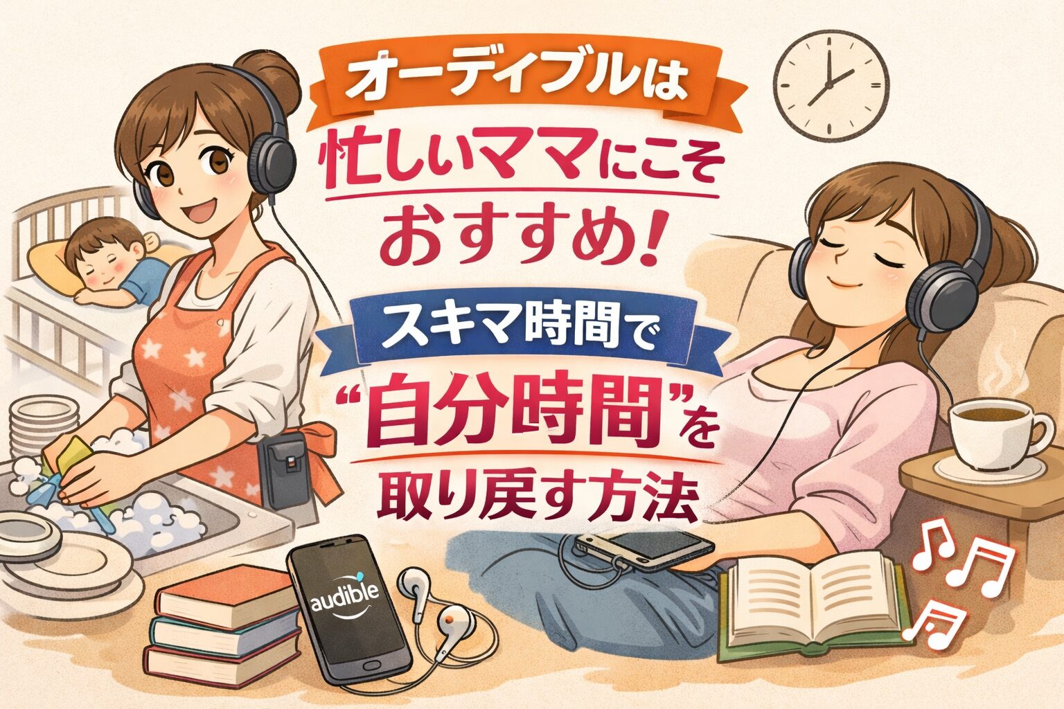 オーディブルは忙しいママにこそおすすめ！スキマ時間で“自分時間”を取り戻す方法